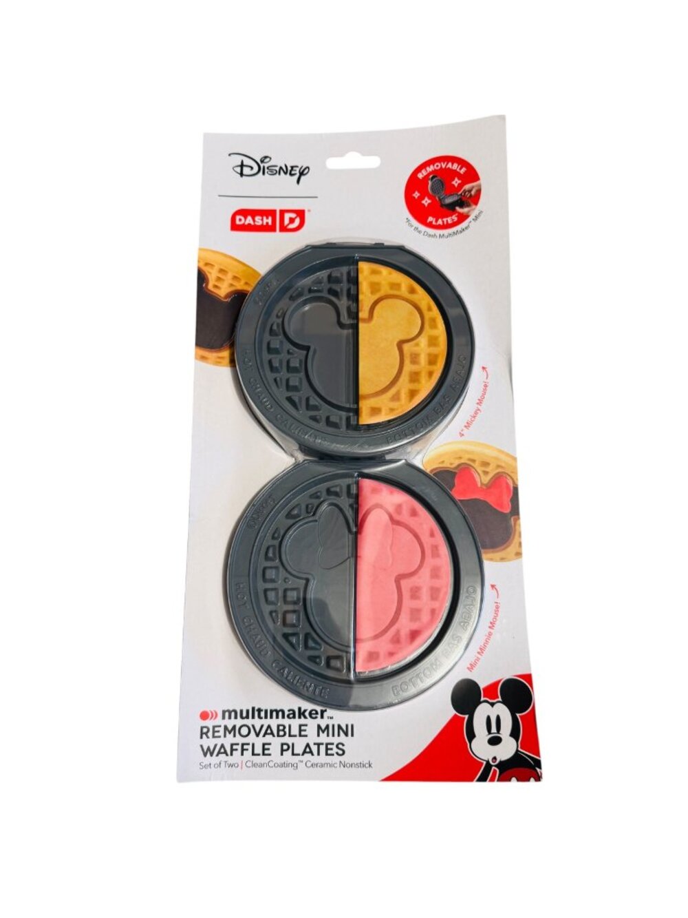 Disney Dash Mickey Mouse Mini Waffle Plates Set For Multimaker Nonstick - Picture 1 of 2